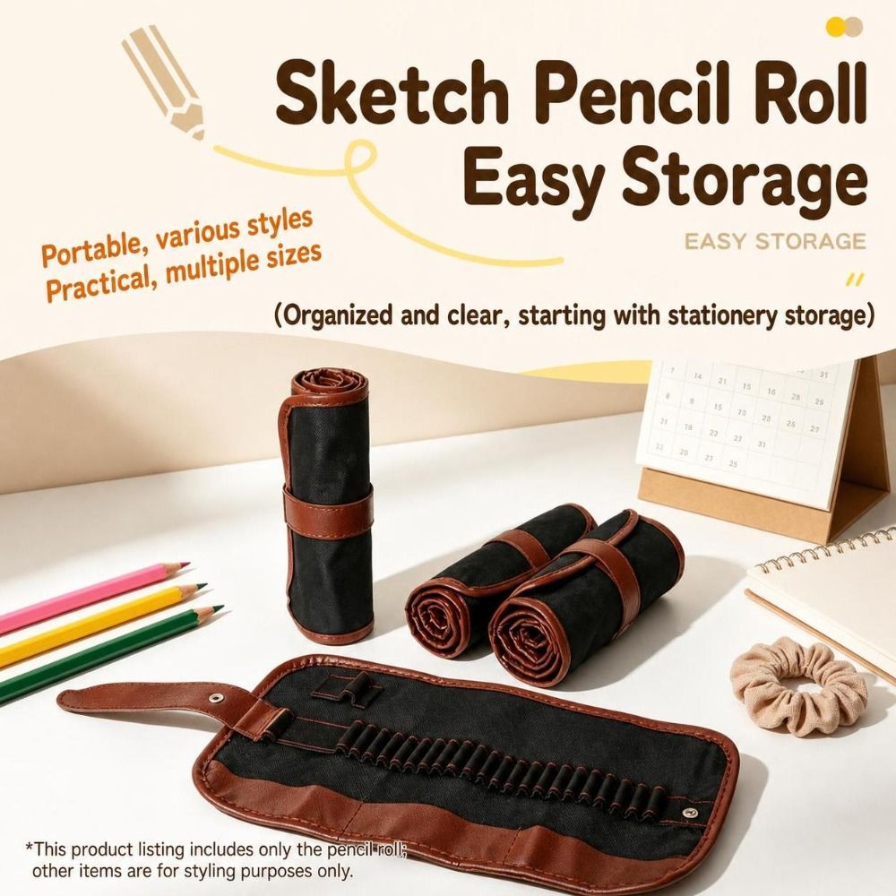 Pencil Case Large - 24/36/48/72 Slots Roll Up Pencil Case