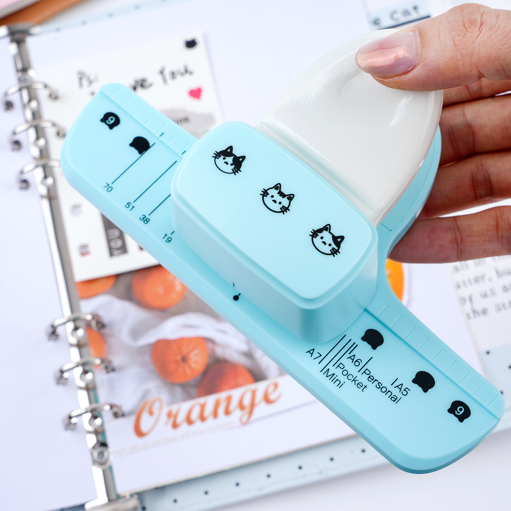 Paper Punch 3 Hole - Cat Head 3-Hole Binder Punch with