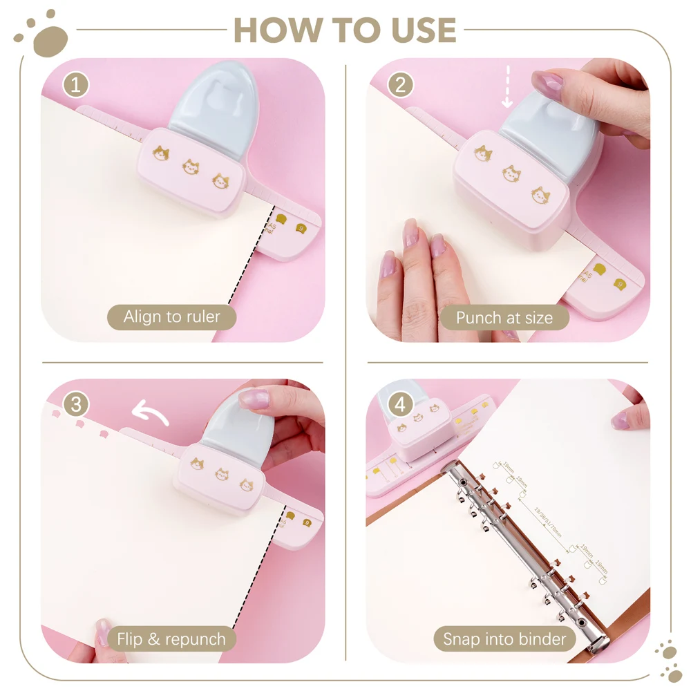 Cute Cat Head 3-Hole Punch for - đánh giá và giá Paper Punch 3 Hole