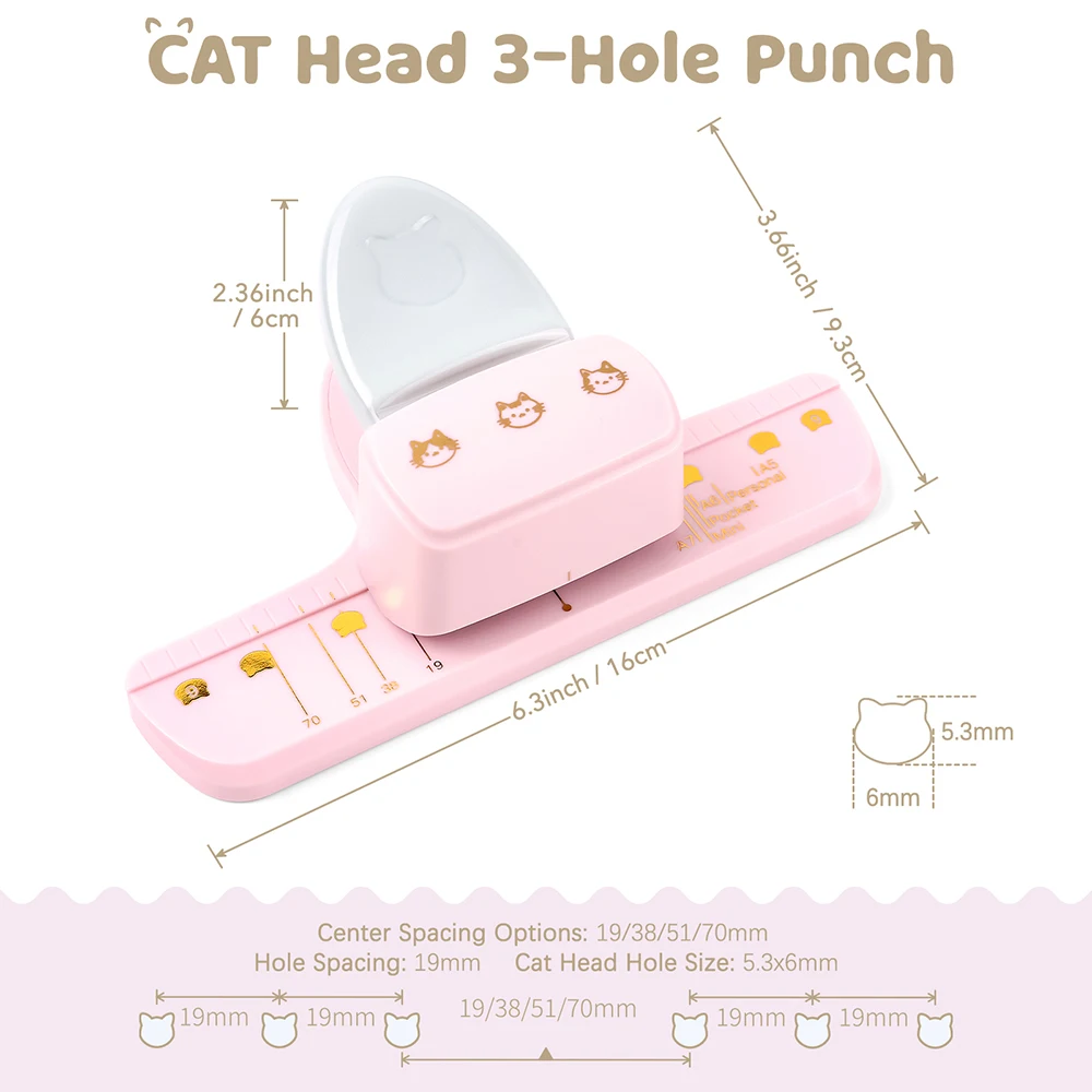 Cute Cat Head 3-Hole Punch for - đánh giá và giá Paper Punch 3 Hole